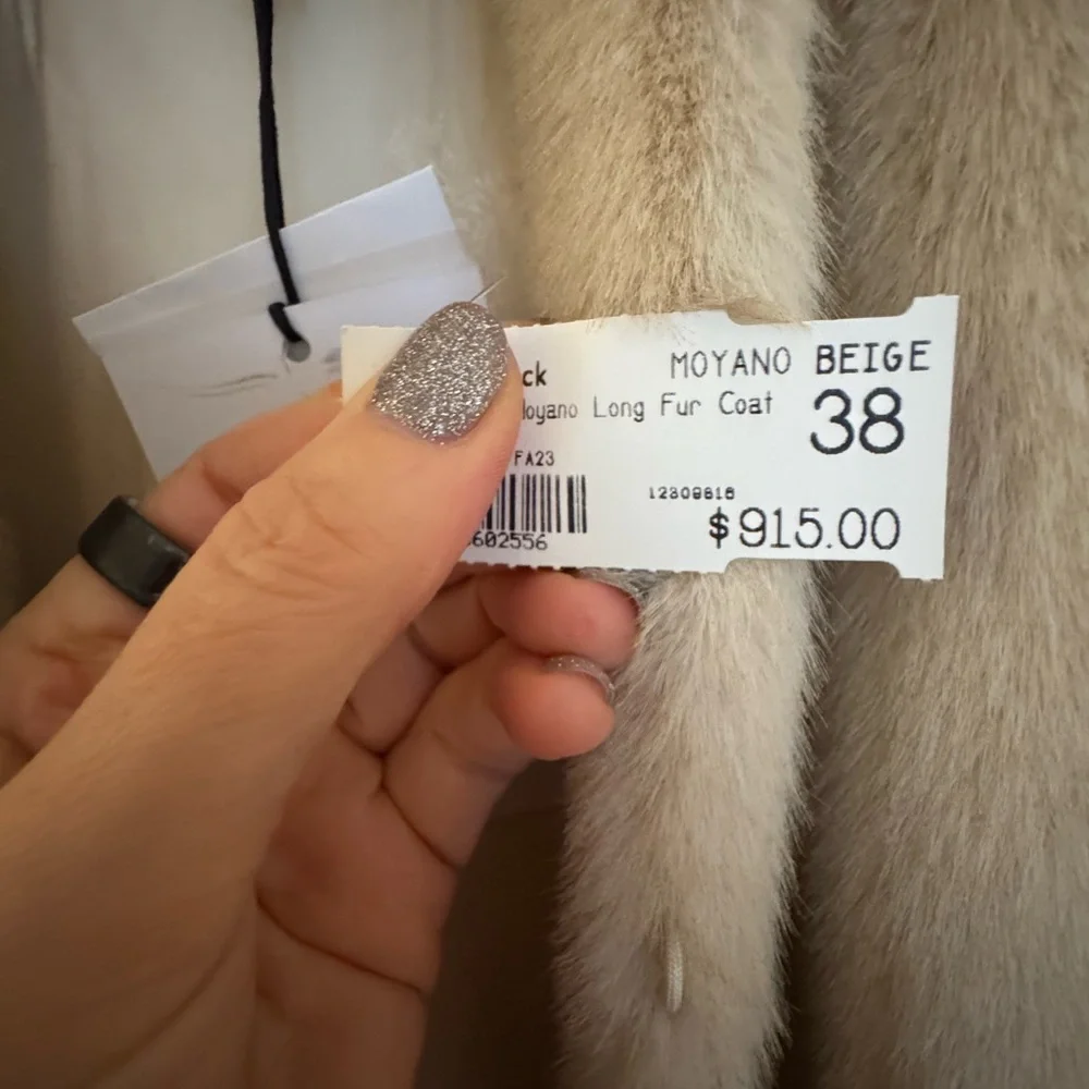 NWT Max & Moi Faux Fur Manteau Beige Long Coat